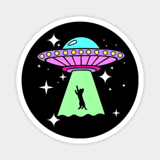 CAT UFO Alien Abduction Funny Cat Magnet